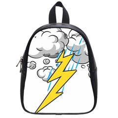 Storm Thunder Lightning Light Flash Cloud School Bag (small) by danenraven