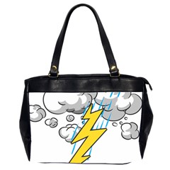 Storm Thunder Lightning Light Flash Cloud Oversize Office Handbag (2 Sides) by danenraven