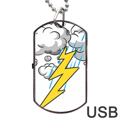 Storm Thunder Lightning Light Flash Cloud Dog Tag Usb Flash (one Side) by danenraven