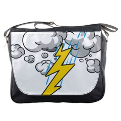 Storm Thunder Lightning Light Flash Cloud Messenger Bag by danenraven