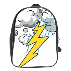 Storm Thunder Lightning Light Flash Cloud School Bag (xl) by danenraven