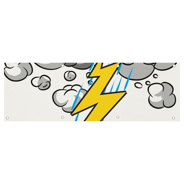 Storm Thunder Lightning Light Flash Cloud Banner and Sign 9  x 3 