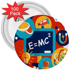 Natural Science Physics Laboratory Formula 3  Buttons (100 pack) 