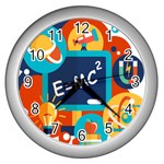 Natural Science Physics Laboratory Formula Wall Clock (Silver) Front