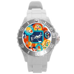 Natural Science Physics Laboratory Formula Round Plastic Sport Watch (L)