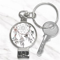 Dreamcatcher Feather Flower Illustration Art Nail Clippers Key Chain