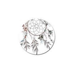 Dreamcatcher Feather Flower Illustration Art Golf Ball Marker (4 Pack) by danenraven