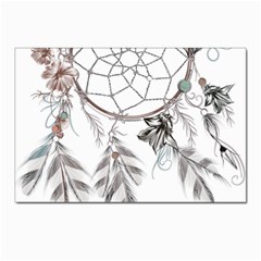 Dreamcatcher Feather Flower Illustration Art Postcard 4 x 6  (pkg Of 10) by danenraven