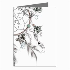 Dreamcatcher Feather Flower Illustration Art Greeting Cards (pkg Of 8) by danenraven