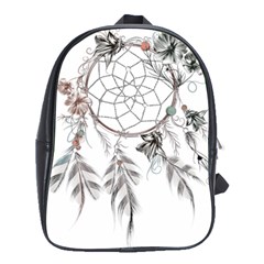 Dreamcatcher Feather Flower Illustration Art School Bag (large) by danenraven