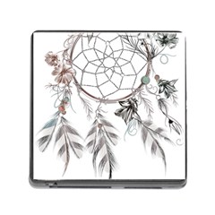 Dreamcatcher Feather Flower Illustration Art Memory Card Reader (square 5 Slot) by danenraven