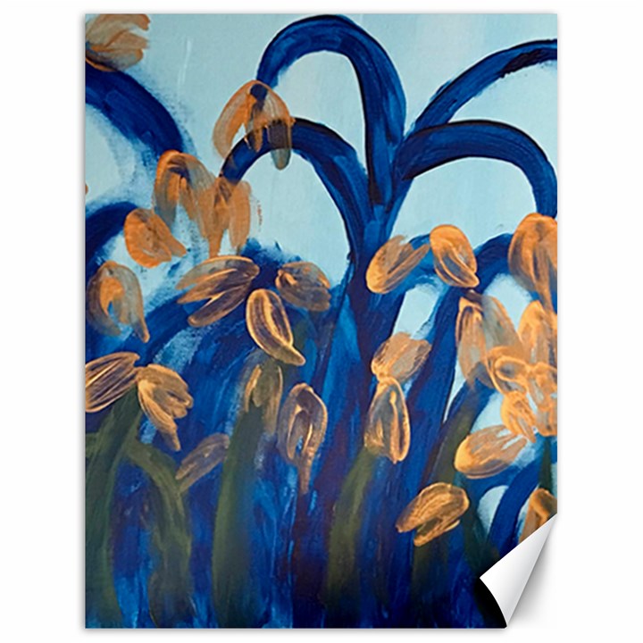 Golden Blue Tulips Canvas 18  x 24 