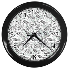 Batik-01 Wall Clock (black) by nateshop