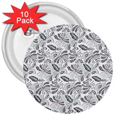 Batik-01 3  Buttons (10 Pack)  by nateshop