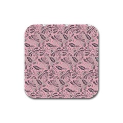 Batik-02 Rubber Square Coaster (4 pack)