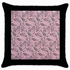 Batik-02 Throw Pillow Case (Black)