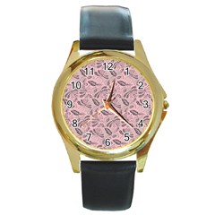 Batik-02 Round Gold Metal Watch