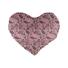 Batik-02 Standard 16  Premium Flano Heart Shape Cushions