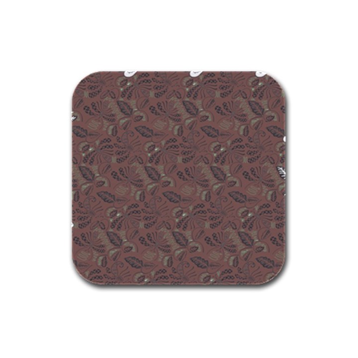 Batik-03 Rubber Square Coaster (4 pack)