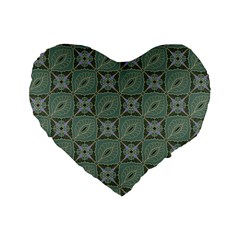 Batik-tradisional Standard 16  Premium Flano Heart Shape Cushions by nateshop