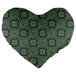 Batik-tradisional Large 19  Premium Flano Heart Shape Cushions Front