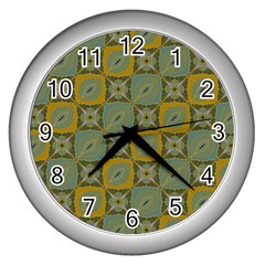 Batik-tradisional-01 Wall Clock (silver) by nateshop