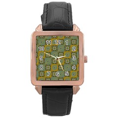 Batik-tradisional-01 Rose Gold Leather Watch  by nateshop