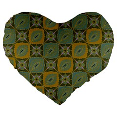 Batik-tradisional-01 Large 19  Premium Heart Shape Cushions by nateshop