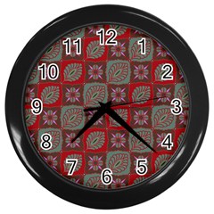 Batik-tradisional-02 Wall Clock (black) by nateshop