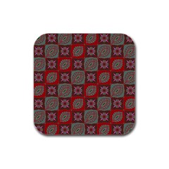 Batik-tradisional-02 Rubber Square Coaster (4 Pack) by nateshop