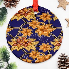 Seamless-pattern Floral Batik-vector Ornament (round) by nateshop