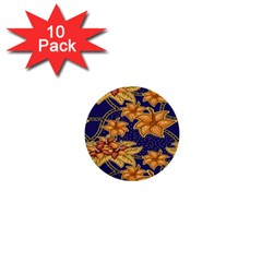 Seamless-pattern Floral Batik-vector 1  Mini Buttons (10 Pack)  by nateshop