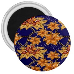 Seamless-pattern Floral Batik-vector 3  Magnets by nateshop