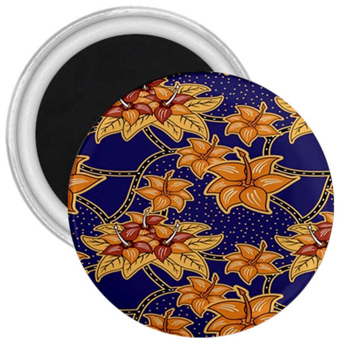 Seamless-pattern Floral Batik-vector 3  Magnets