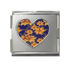 Seamless-pattern Floral Batik-vector Mega Link Heart Italian Charm (18mm)