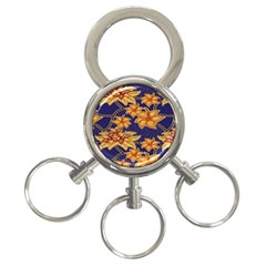 Seamless-pattern Floral Batik-vector 3-ring Key Chain by nateshop