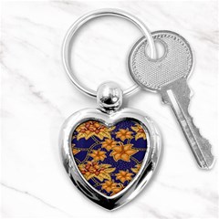 Seamless-pattern Floral Batik-vector Key Chain (heart) by nateshop