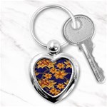 Seamless-pattern Floral Batik-vector Key Chain (Heart) Front