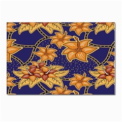 Seamless-pattern Floral Batik-vector Postcard 4 x 6  (pkg Of 10) by nateshop