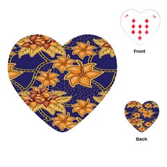 Seamless-pattern Floral Batik-vector Playing Cards Single Design (heart) by nateshop