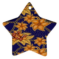 Seamless-pattern Floral Batik-vector Star Ornament (two Sides) by nateshop