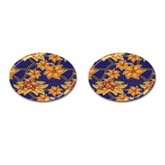 Seamless-pattern Floral Batik-vector Cufflinks (oval) by nateshop