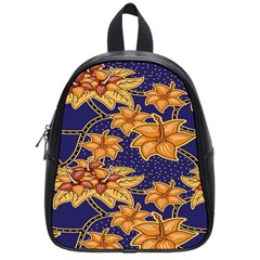 Seamless-pattern Floral Batik-vector School Bag (small) by nateshop