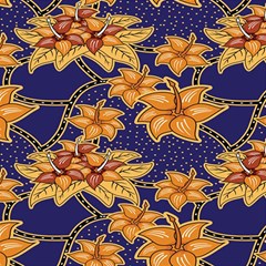 Seamless-pattern Floral Batik-vector Play Mat (rectangle) by nateshop