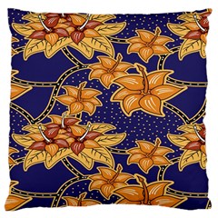 Seamless-pattern Floral Batik-vector Large Cushion Case (one Side) by nateshop