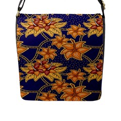 Seamless-pattern Floral Batik-vector Flap Closure Messenger Bag (l) by nateshop