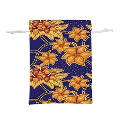 Seamless-pattern Floral Batik-vector Lightweight Drawstring Pouch (m) by nateshop