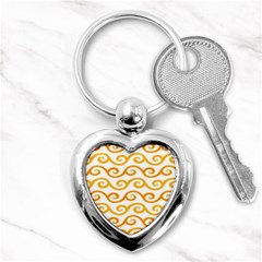 Seamless-pattern-ibatik-luxury-style-vector Key Chain (heart) by nateshop