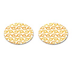 Seamless-pattern-ibatik-luxury-style-vector Cufflinks (oval) by nateshop