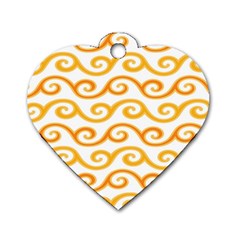 Seamless-pattern-ibatik-luxury-style-vector Dog Tag Heart (two Sides) by nateshop